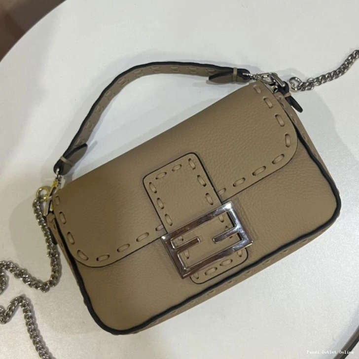 Cheap Cuoio Khaki In Mini Baguette Selleria Bag Romano Leather Fendi 0728